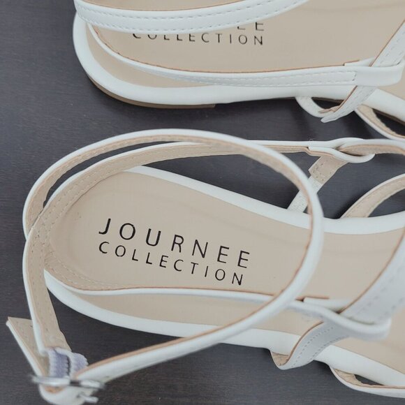 NEW Journee Collection Womens Size 11 White Strappy Slingback Sandals 4CT - Picture 5 of 8